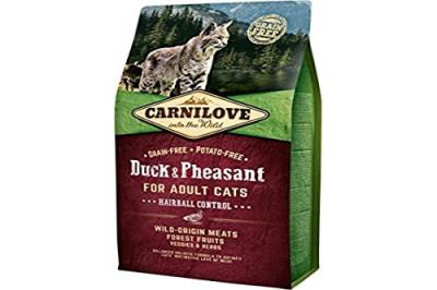 CARNILOVE  Adult Hairball Control, canard & faisan - lot % : 2 x 6 kg