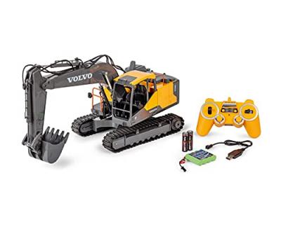  Modellsport 907339 Raupenbagger Volvo 1:16 Mod&egrave;le r&eacute;duit RC d&eacute;butant &eacute;lectrique V&eacute;hicule de chantier avec accu, chargeur et piles pour l&eacute;metteur 