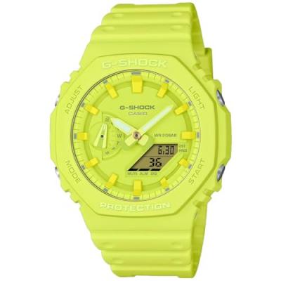 CASIO Montre Homme  G-Shock Classic - GA-2100-9A9ER Bracelet R&eacute;sine