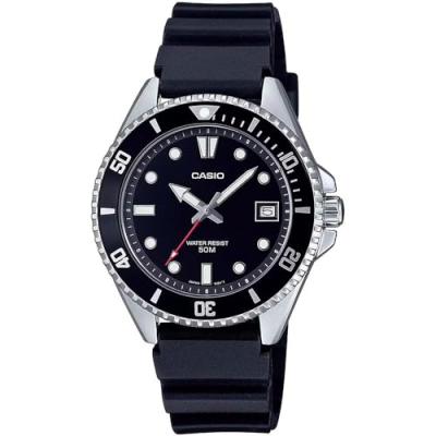 CASIO Montre Homme  MDV-10-1A1VEF - Bracelet R&eacute;sine Noir