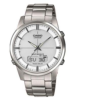 CASIO  Montre solaire radio pilot&eacute;e - Lineage Wave Ceptor - Blanc - Titane