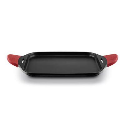 CASTEY Plancha 45cm antiadh&eacute;sif, fonte d&acute;aluminium, anses fixes, tous feux