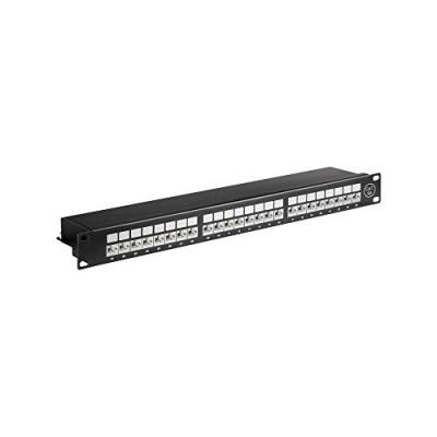 GENERIQUE Cat 6a Panneau de Brassage 19&nbsp;Pouces (48.3cm), Noir, 24&nbsp;Ports
