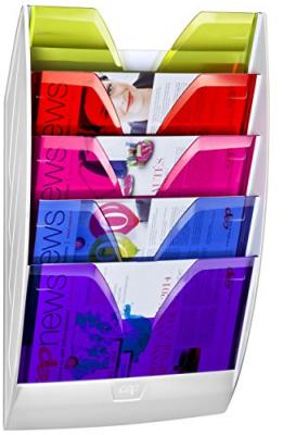  Pr&eacute;sentoir Mural 5 Compartiments Blanc / Happy