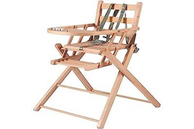 COMBELLE  - Chaise haute b&eacute;b&eacute; pliante Sarah - vernis naturel