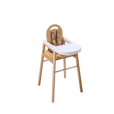 COMBELLE Chaise haute style scandinave en bois massif vernis naturel