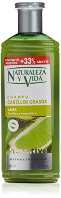 NATURVITAL  Shampooing Pour Cheveux Gras et Sensibles 300+100ml