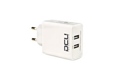 DCU TECNOLOGIC BRAND Dcu cargador de pared blanco con entrada de 2 puertos usb 5v/4.8a DCU