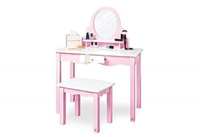 PINOLINO  Coiffeuse enfant Jasmin et tabouret bois, rose