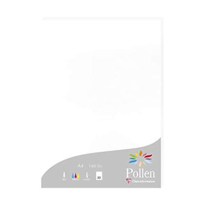 POLLEN Carte  clairefontaine A4 160g blanc - etui de 50 feuilles