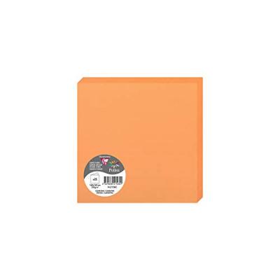 POLLEN Paquet de 25 cartes pli&eacute;es  160x160mm Cl&eacute;mentine 210g 