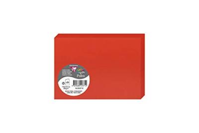 POLLEN Paquet de 25 cartes pli&eacute;es  111x158mm Rouge Corail 210g