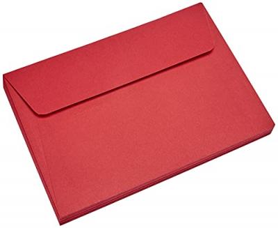 CLAIREFONTAINE Pack de 20 enveloppes Pollen C6 114 x 162 mm Rouge groseille
