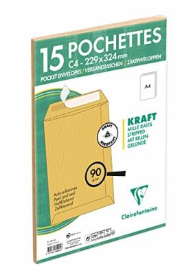 CLAIREFONTAINE Set de 15 pochettes  Kraft 229 x 324 mm