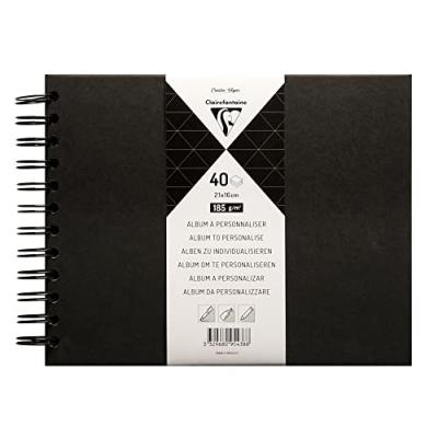 CLAIREFONTAINE Album &agrave; personnaliser - 21 x 16 cm - new - noir