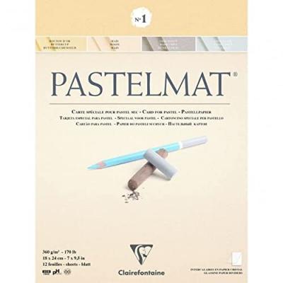 CLAIREFONTAINE Bloc de papier pastel Pastelmat 4 teintes 360 g/m&sup2;