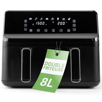 CLATRONIC Double friteuse &agrave; air chaud 8l noir  fr3804h-noir 