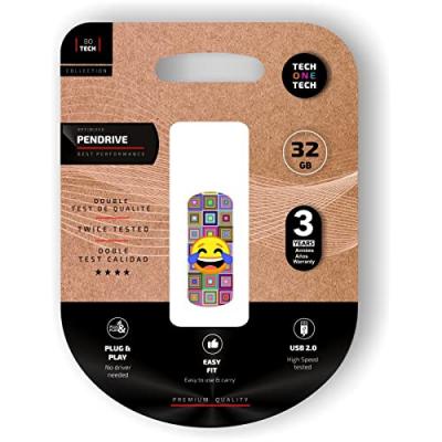 TECH ONE TECH TechOneTech Cl&eacute; USB Tech Emoji Me Parto M&eacute;moire USB 2.0 32 Go