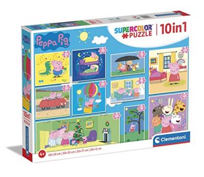 CLEMENTONI  Peppa Pig Puzzle 18+30+48+60 Pieces Dor&eacute;