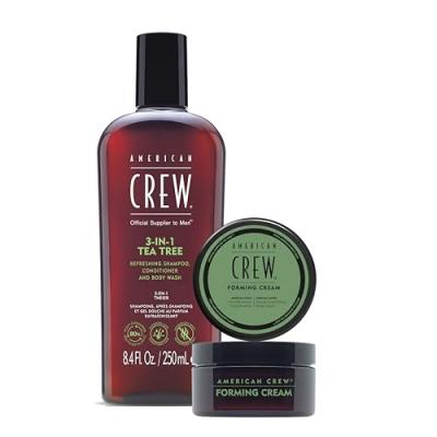 AMERICAN CREW Coffret Routine Soins Coiffage Homme - Brillance forte