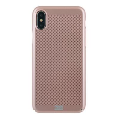 COLORBLOCK Coque rigide perfor&eacute;e rose dor&eacute;  pour iPhone X/XS - Neuf