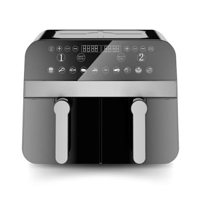 COMFY NEST Friteuse &agrave; air chaud Airfryer num&eacute;rique double panier Noire 2400W 9L  CNAFD45NB