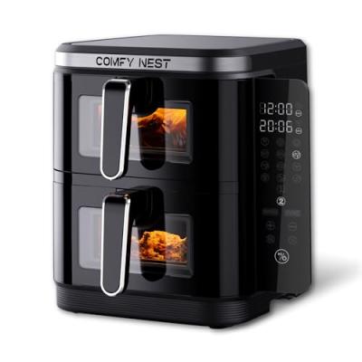COMFY NEST Friteuse &agrave; air chaud Air fryer double panier verticale avec fen&ecirc;tre 11L 2800W  CN06184 