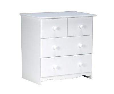 Commode en &eacute;pic&eacute;a blanc 4 tiroirs bear