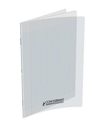 SUPER CONQUERANT Cahier Polypro incolore 24x32 CONQUERANT Grands Carreaux S&eacute;y&egrave;s 140p 90g
