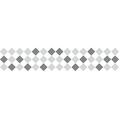  Lot de 3 Stickers d&eacute;coratifs contremarches Scacchiera, noir et blanc, 19.5 cm x