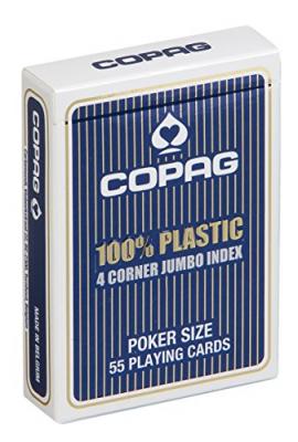 COPAG Cartes &Agrave; Jouer  Bleu Jeu Poker Plastic Jumbo 4 Index &Agrave; L'unit&eacute;