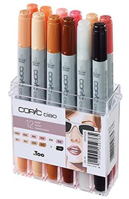 COPIC  Ciao Set de 12 Marqueurs de dessin Couleurs Portrait 22075705