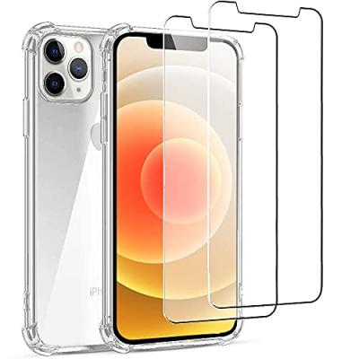 EVETANE Coque pour iPhone 12 Pro Max Antichoc Silicone + 2 Vitres en verre tremp&eacute;