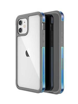 RAPTIC Coque Edge Iridiscent pour iPhone 12 Mini en Synth&eacute;tique Bleu