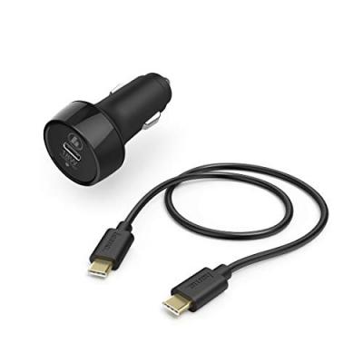 HAMA Kit charge allume cigare, USB-C, PD/Qualcomm, 18W, c&acirc;ble USB-C, 1,5m, noir