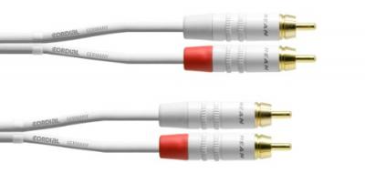 CORDIAL  C&acirc;ble audio double RCA 3 m blanc