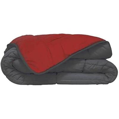 POYET MOTTE CALGARY Couette chaude Microfibre 400g/m&sup2; Gris & Rouge 200x200cm