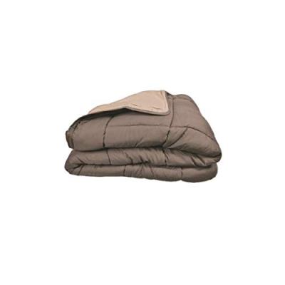 AUCUNE Couette calgary microfibre 200x200 cm taupe et lin