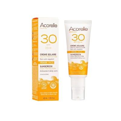ACORELLE Cr&egrave;me Solaire Visage Bio - SPF30 - 