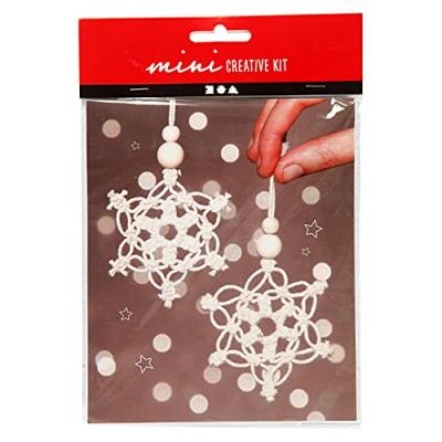  Mini Kit cr&eacute;atif de No&euml;l - &Eacute;toiles en macram&eacute; - 10 cm- 2 pcs