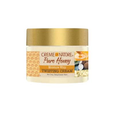 CREME OF NATURE  Lot de 3 pots de cr&egrave;me torsad&eacute;e au miel pur 340 ml