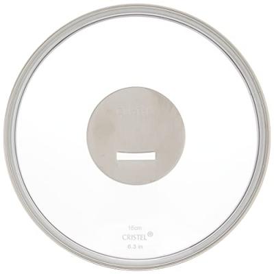CRISTEL Couvercle en verre bomb&eacute;  Platine - 16 cm