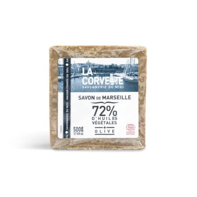 LA CORVETTE Cube de Savon de Marseille  Savonnerie du midi olive 500g