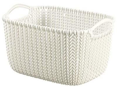  Curver Panier De Rangement Knit 2 Poign&eacute;es 8 Litres 30 X 22 X 17 Cm Coloris Cr&ecirc;me