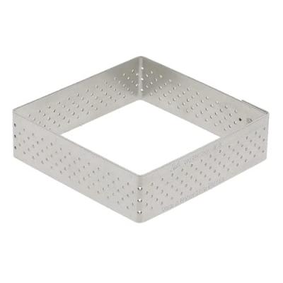DE BUYER Cercle &agrave; tarte carr&eacute; en inox perfor&eacute; 15cm, haut 2cm 