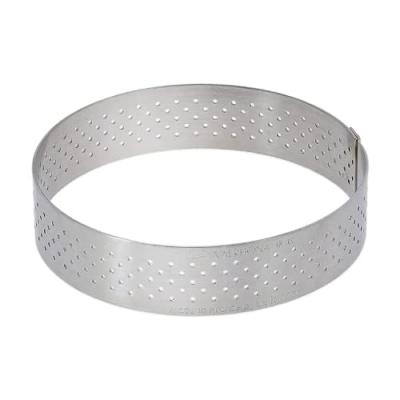 DE BUYER  industries 3099.04 cercle &agrave; tarte perfor&eacute; &agrave; bord droit en inox rond