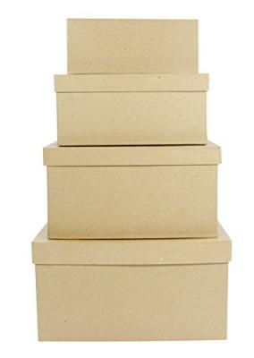DECOPATCH Bo&icirc;tes Rectangulaires &agrave; d&eacute;corer - 17 x 28 x 15 cm - 4 pcs