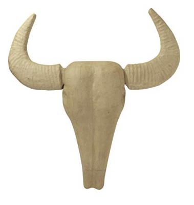 T&ecirc;te de buffle en papier m&acirc;ch&eacute; - 52 cm