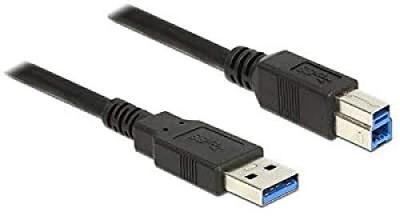DELOCK  85070 c&acirc;ble USB 5 m USB 3.2 Gen 1 (3.1 Gen 1) USB A USB B Noir