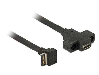 DELOCK  85326 c&acirc;ble USB 0,45 m USB 3.2 Gen 2 (3.1 Gen 2) USB A USB C Noir